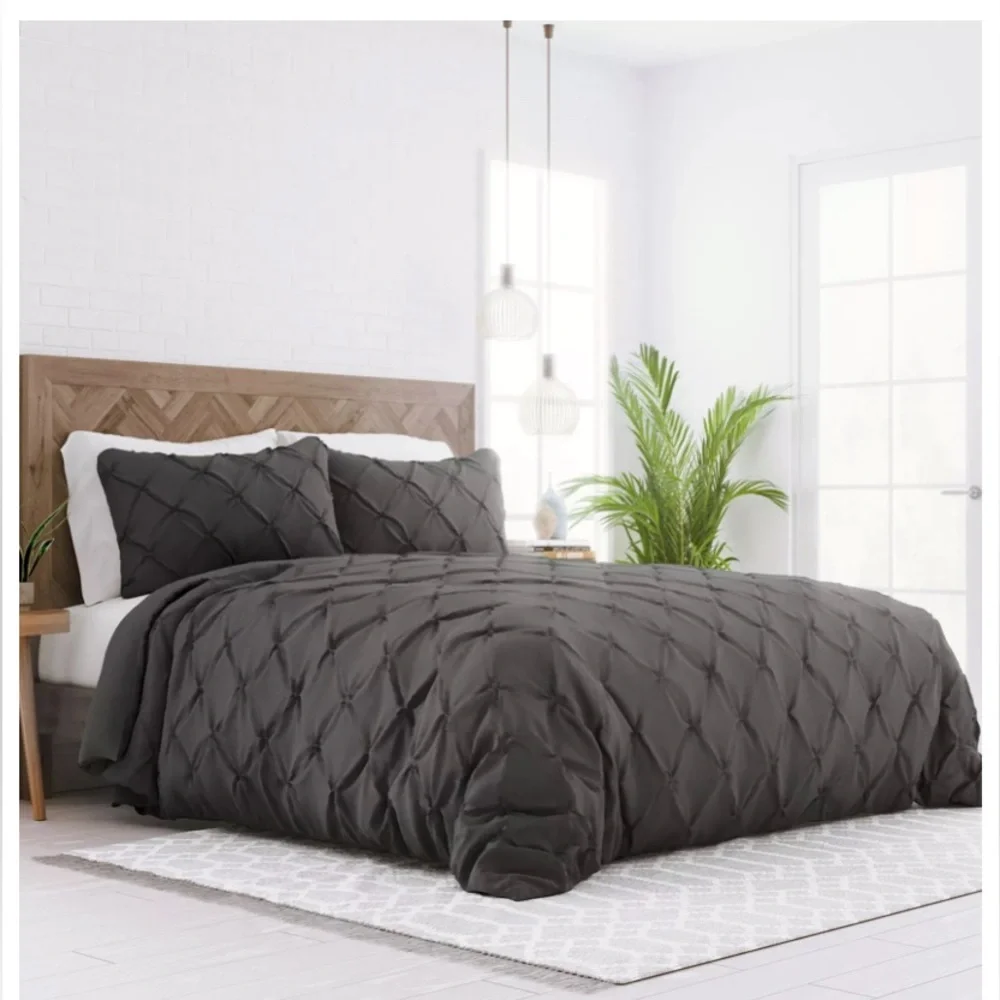 Enjoy home collection premium ultra soft pinch pleat duvet cover set CAL King